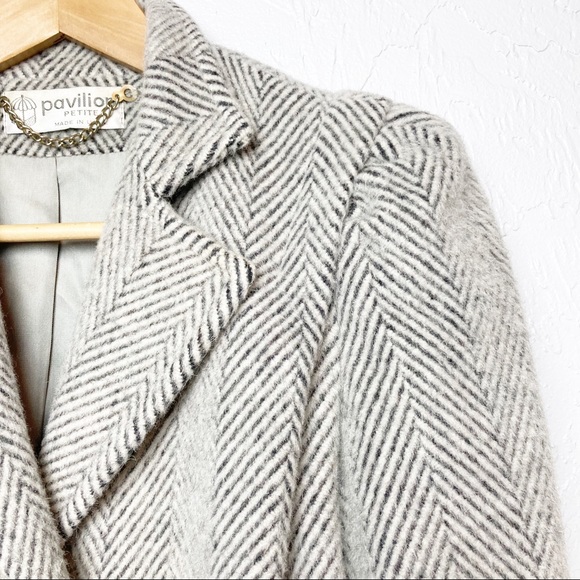 Pavilion petite grey and cream tweed wool coat - Picture 4 of 9